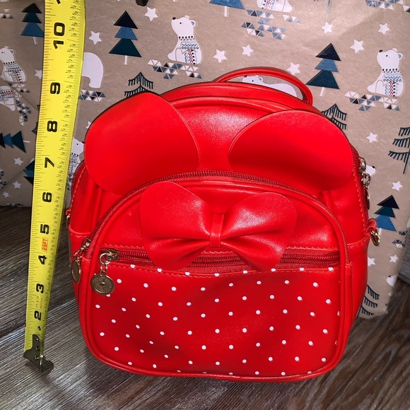Girls Bowknot Polka Dot Cute Mini Backpack Small Daypacks Convertible Shoulder B - Picture 7 of 8